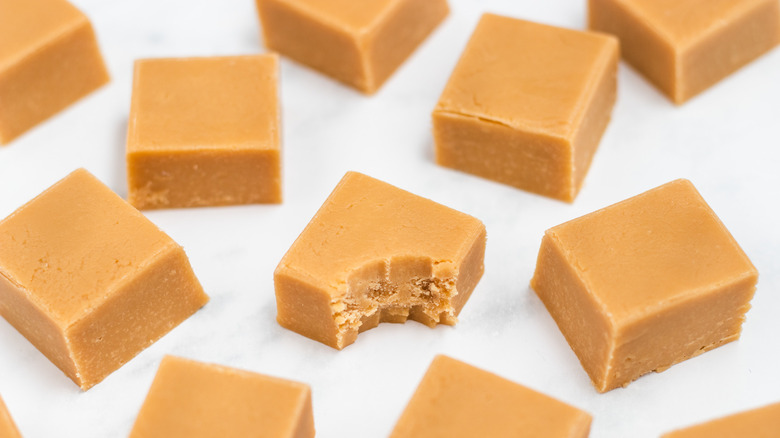 fudge cubes on countertop
