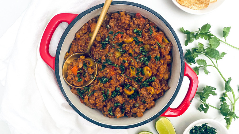classic cuban picadillo on platter