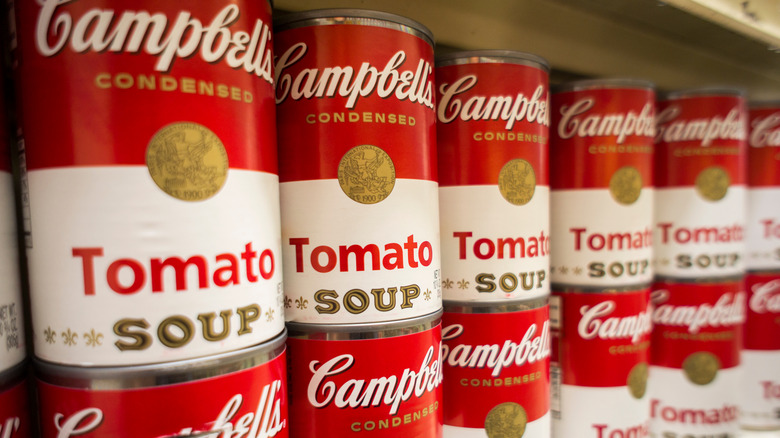 cans of Campbell's tomato soup
