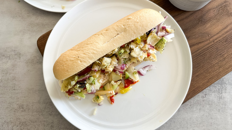 vegetarian chopped Italian sandwich