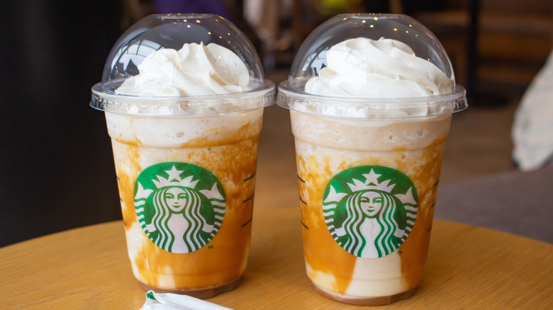 Starbucks iced caramel Frappuccinos
